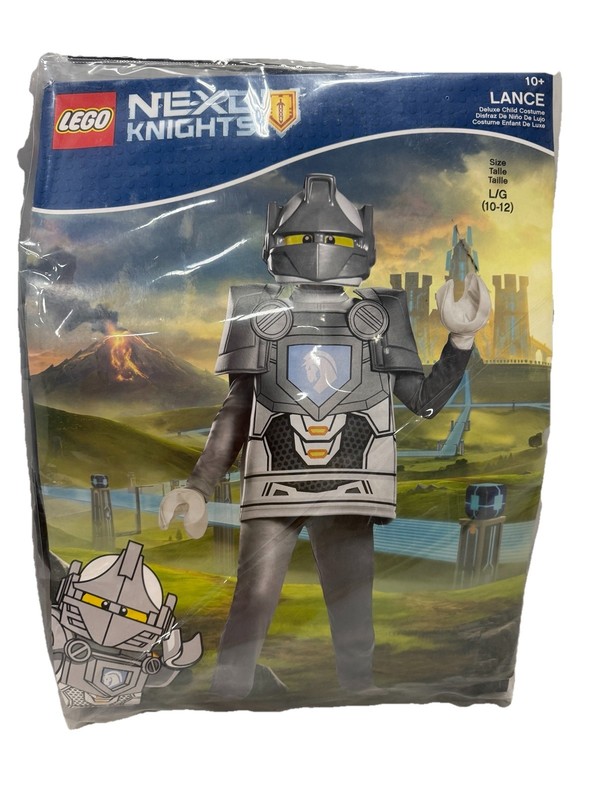 Nexo Knights Lego Costume, Lance Deluxe Child Large 10-12, Halloween Disguise