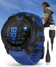 Garmin Instinct 3 Supernova Outdoor GPS Smartwatch 45 mm AMOLED Black/Bolt Blue