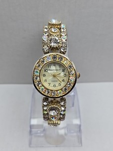 Womens Vintage Cerentino Diamond Gold Tone Watch Crystals Rhinestone New Battery CERENTINO DIAMOND VINTAGE LADIES WATCH ,GOLD PLATED QUARTZ  main image 3