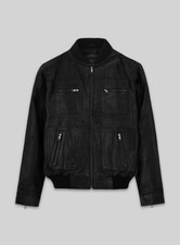 Men's Black Flight/Bomber Leather Jacket FOUR Pocket Soft Lambskin Handmade NEW