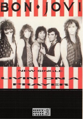 Bon Jovi Livin On A Prayer French Postcard, Media Comm #RECORD91