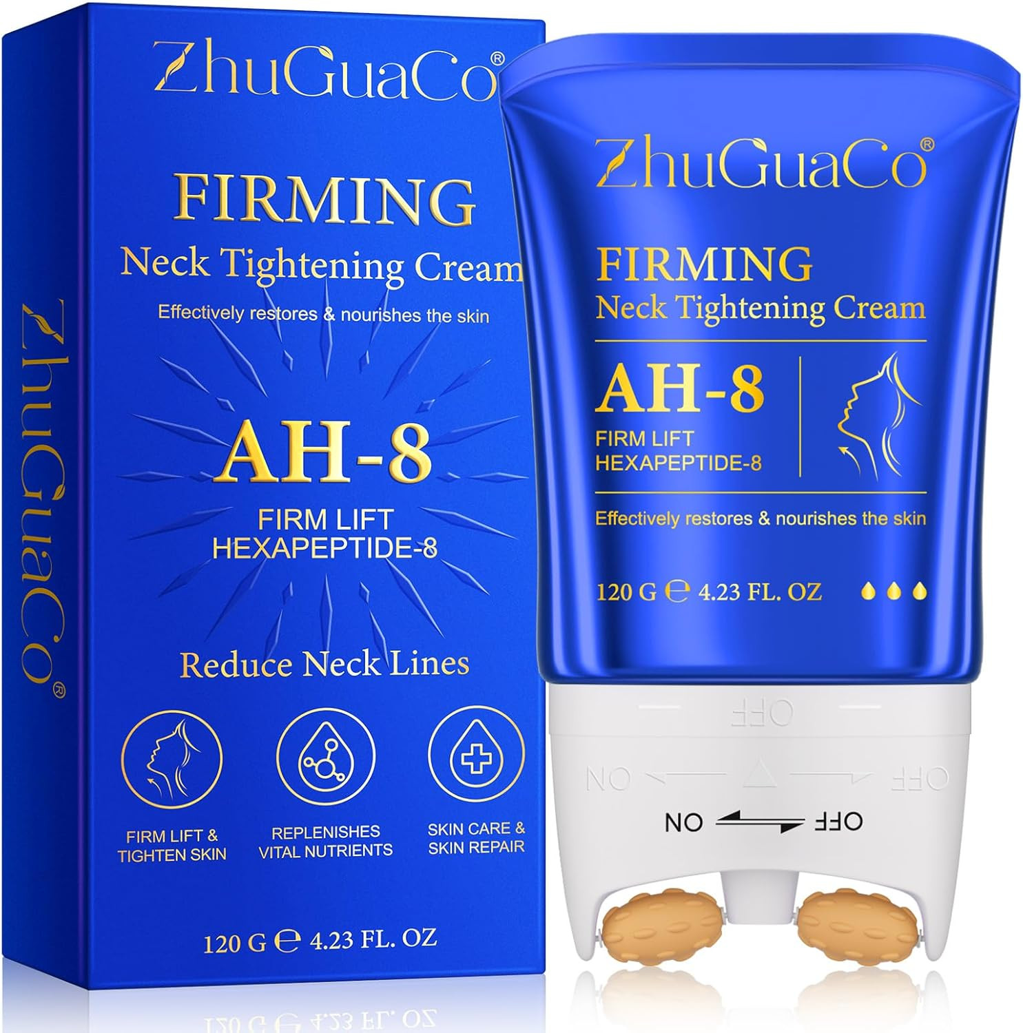 Ah-8 Neck Firming Cream - Crema per Il Collo Roll-On, Rassoda E Solleva Il Collo