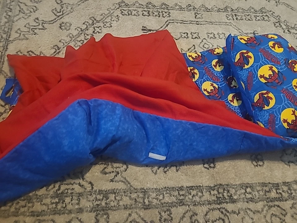 Vintage Amazing Spider-Man Saco de Dormir com Travesseiro Anos 80 Anos 90 Anos 00 Y2k - Imagem 4 de 4