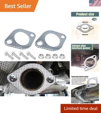 2PCS High-Temp 3-Inch Car Exhaust Gasket Set with 4 Screws for Optimal Sealing