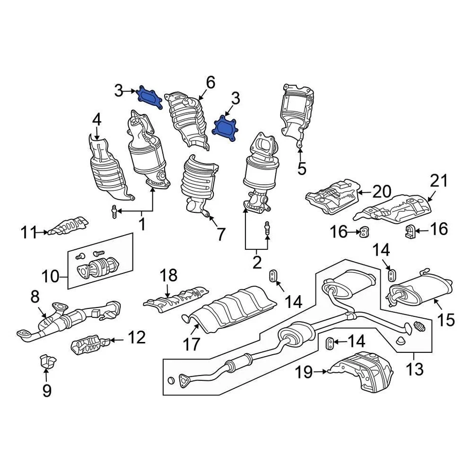 For Honda Accord 2003-2007 Honda 18115RCAA01 Exhaust Manifold Gasket Foto 2 de 3
