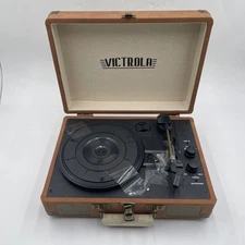 Victrola Journey Bluetooth Portable Suitcase Record Player Brown - READ