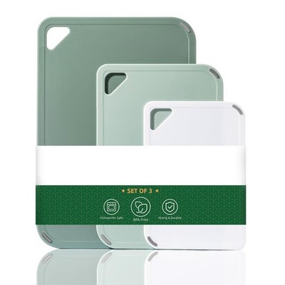 Plastic Chopping Board Set 3 Pack  Non Slip Cutting Boards for Dishwasher Safe