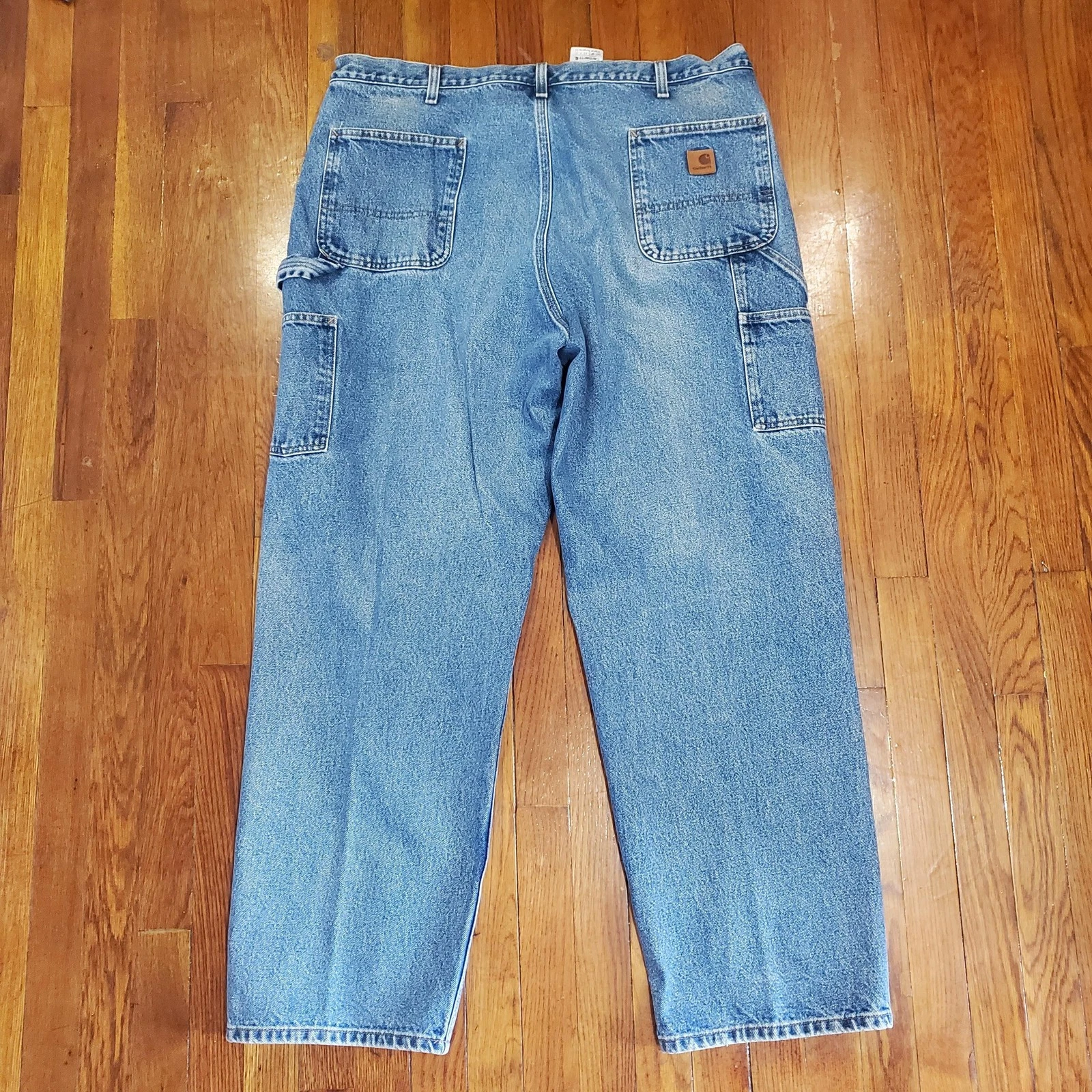 Carhartt Jeans Mens 42x32 Blue Relaxed Straight Leg Carpenter Denim Dungarees