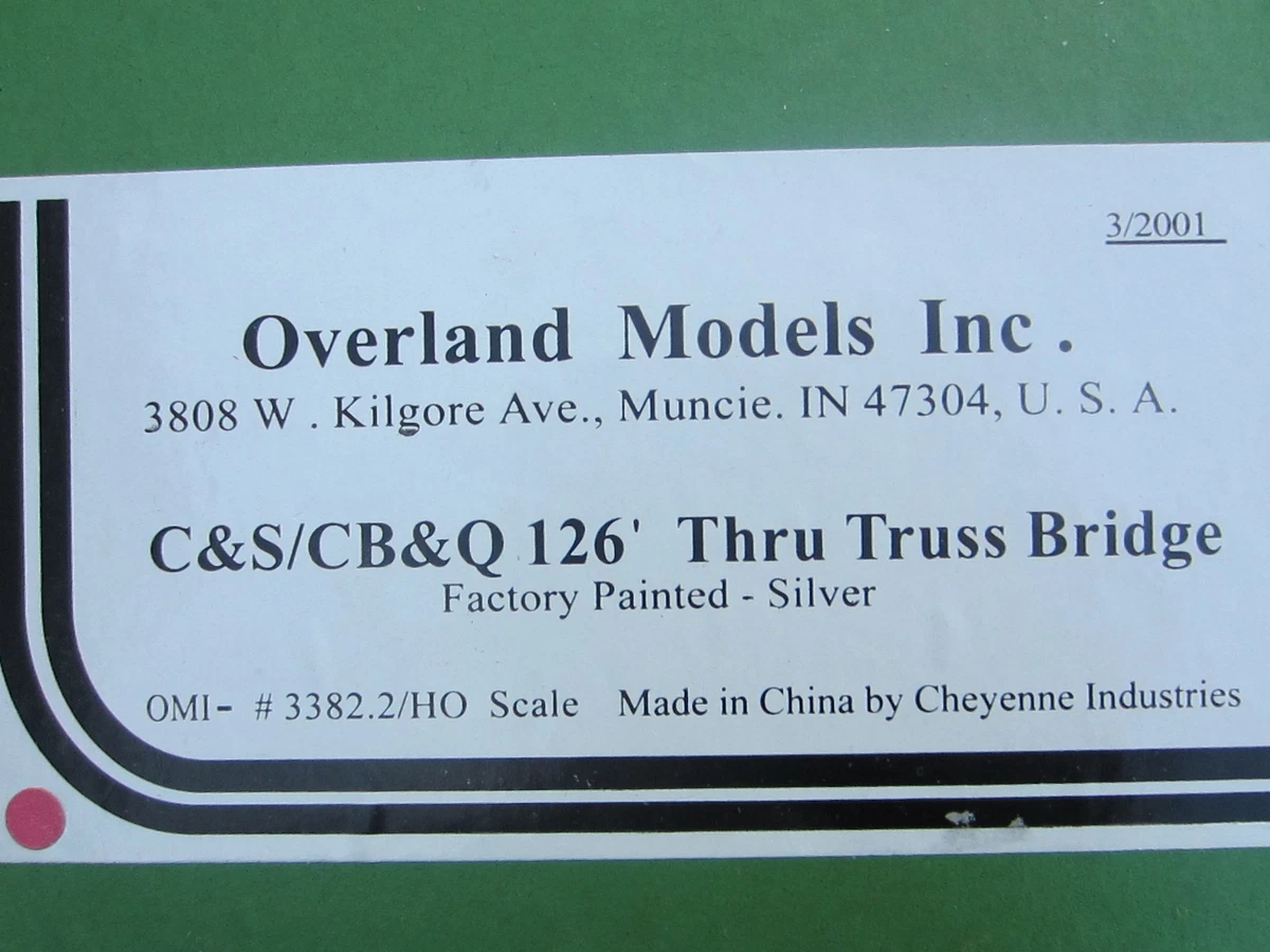 HO scale Brass Thru Truss Bridge 126' C&S/CB&Q Factory Ptd Silver New OB