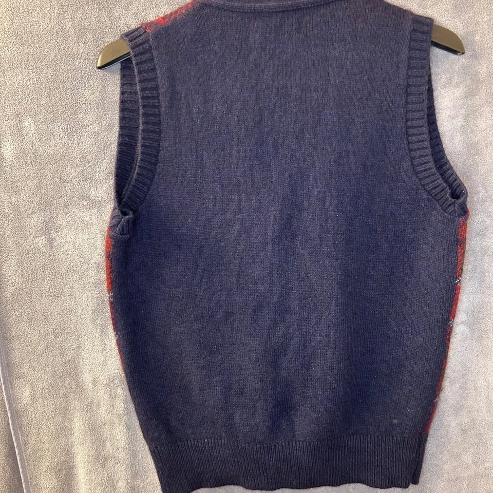 Chaleco de Colección Para Hombres S Invierno Puerto Cuadros Cuello en V Botón Mezcla de Lana Shetland Foto 4 de 4