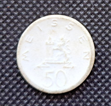 Notgeld Sachsen 50 Pfennig Meissen Porzellan Münze Traubenmotiv