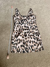 Valentino Red Leopard Mini Dress Size 16 EU 48 Taffeta Bow Square Neck