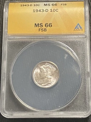 MS 66 Graded 1943 Year Mercury Dimes (1916-1945) for sale | eBay