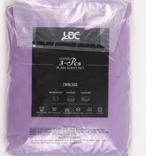 Lux Decor Collection Bedding 3 Piece Sheet Set Purple Solid Twin NWT