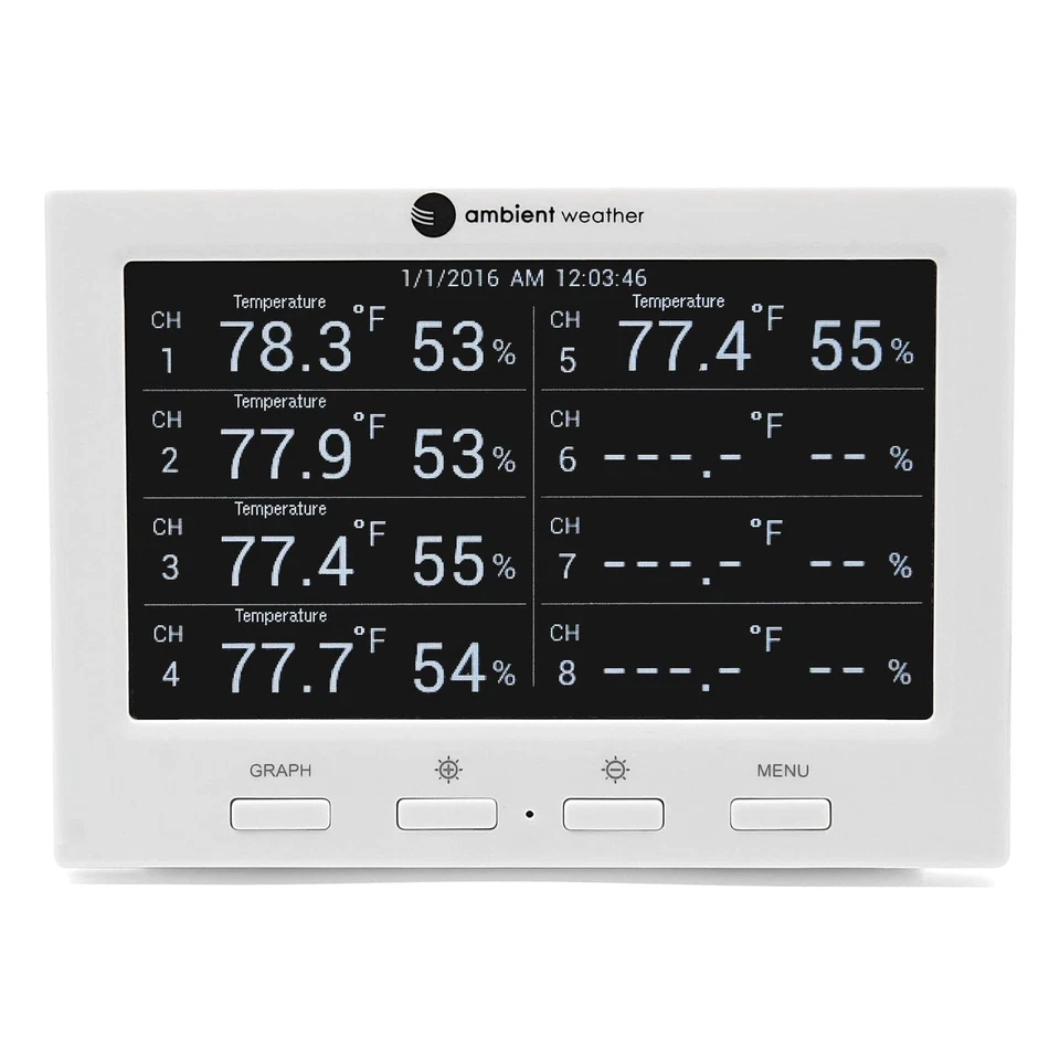 WS-3000-X8 Thermo-Hygrometer Wireless Monitor w/ 8 Remote Sensors - Logging, ... - Image 2 of 4
