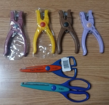 Lot of 6 Provo Craft 6 Hole Punches Flower,Leaf,Heart,Drop   2 Paper Shapers