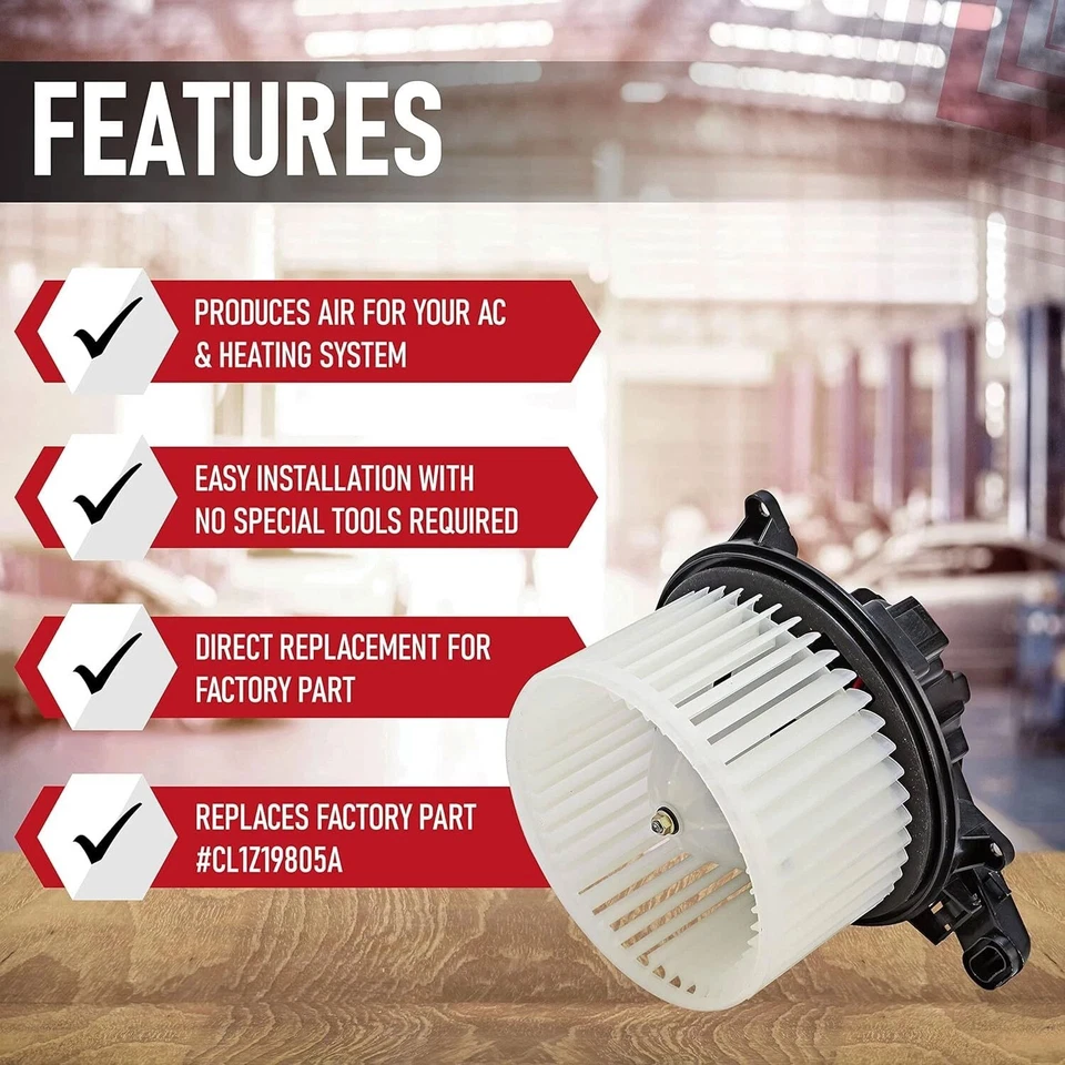 Heater Blower Motor w/ Fan Cage for Ford F150 Expedition Lincoln Navigator 09-17 Foto 2 de 4