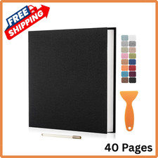 Large Photo Album Self Adhesive Scrapbook Album for 11"x10.6" 40Pages Black