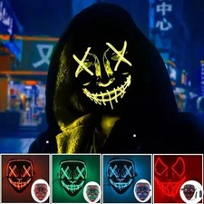 Purge Rave Party Light Up Stitches Scary LED Mask Costume Cosplay Halloween EDC