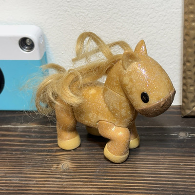 Tan Disney Animators Phillipe Pferd mit blonder Mähne & Schwanz Pony Figur
