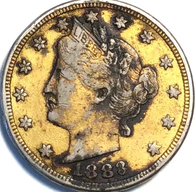 1883 WITH CENTS  V NICKEL VERY FINE ALL LIBERTY GOLD DIPPED OR MISTAKE RACKETEER