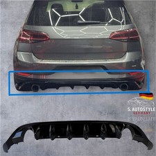 VW Golf 7 Heck Diffusor Hochglanz Schwarz ABS Heckansatz Hecklippe Heckdiffusor