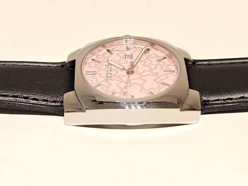 RETRO LUXURY ELEGANT PINK DIAL LADIES STAINLESS STEEL QUARTZ WATCH "TOUS"/00380 - Picture 10 of 13