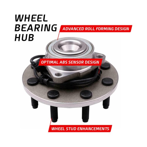 Pair Front Wheel Hub Bearing 8-Lug for 2003 2004 2005 Dodge Ram 2500 3500 RWD - Foto 4 di 7
