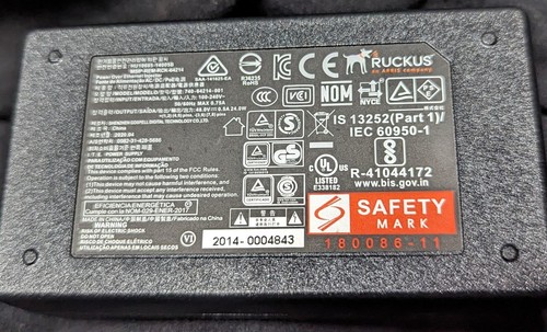 Ruckus 740-64214-001 PoE Injector Adapter – Gigabit – 48V – Power Over Ethernet - 第 1/2 張圖片