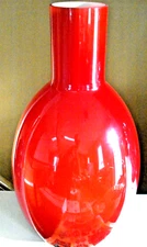 RARE NEW RED LARGE 2016 Ethan Allen Disney Ensemble Hand Blown Cased Vase