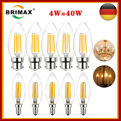 E14 LED 4W 6W kerzenbirnen Dimmbar Leuchtmittel Glühbirne Kerze Lampe Warmweiß