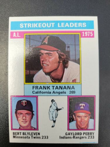 1976 Topps strikeout Leaders #204  Gaylord Perry, Frank Tanana, Bert Blyleven NM