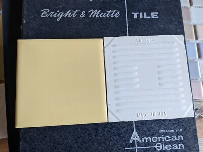2 pcs American Olean ceramic tile Daffodil #52 Vintage Ceramic Tile  4-1/4'' 