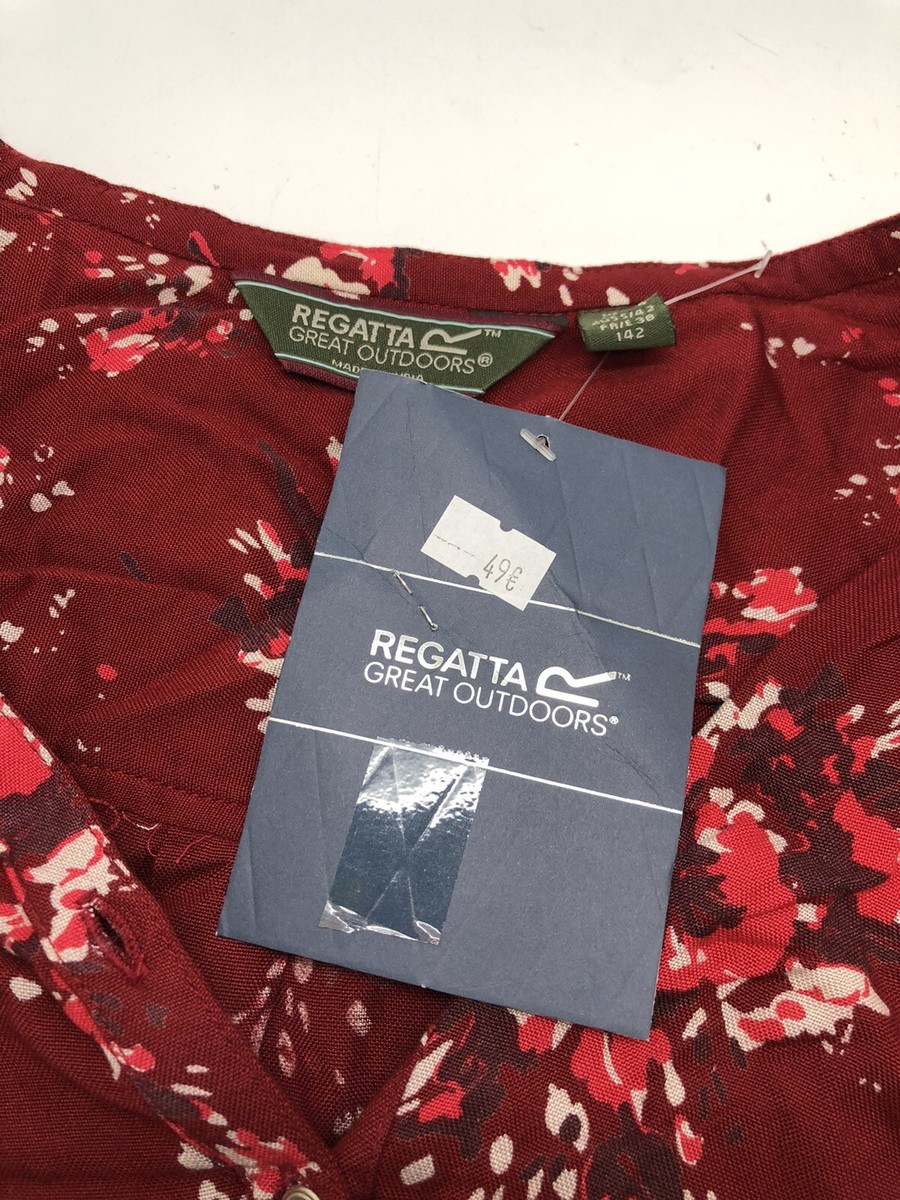 Chemisier Regatta 100% Viscose Rouge - Taille 38 Femme - Manches Longues - Neuf