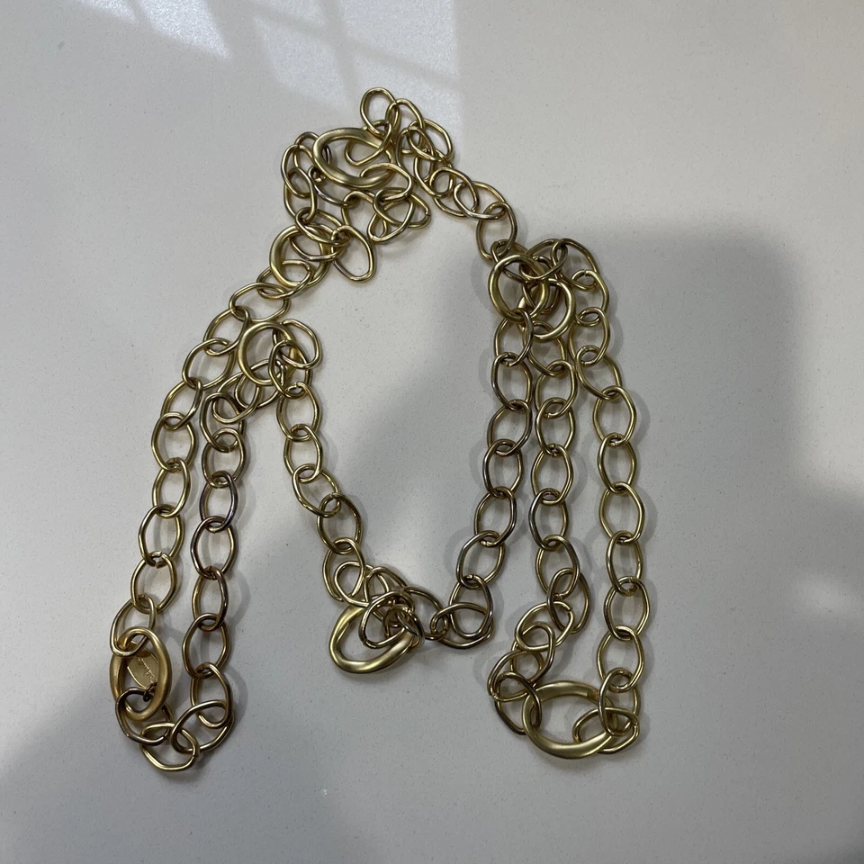 Ожерелье Coldwater Creek фиолетовое яркие звенья 32 дюйма золотистый цвет винтажная оправа - Изображение 3 из 4