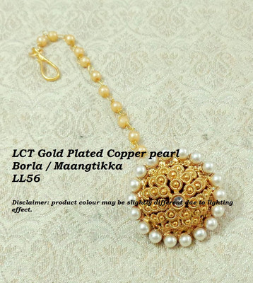 Indian Women Maang Tikka Borla Gold Plated Hair Head Accessories