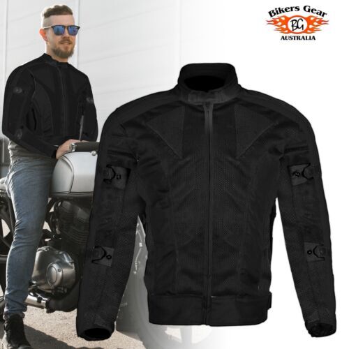 Australian Bikers Gear Motorcycle Waterproof Textile Mesh Textile Jacket Armor - Picture 15 of 58