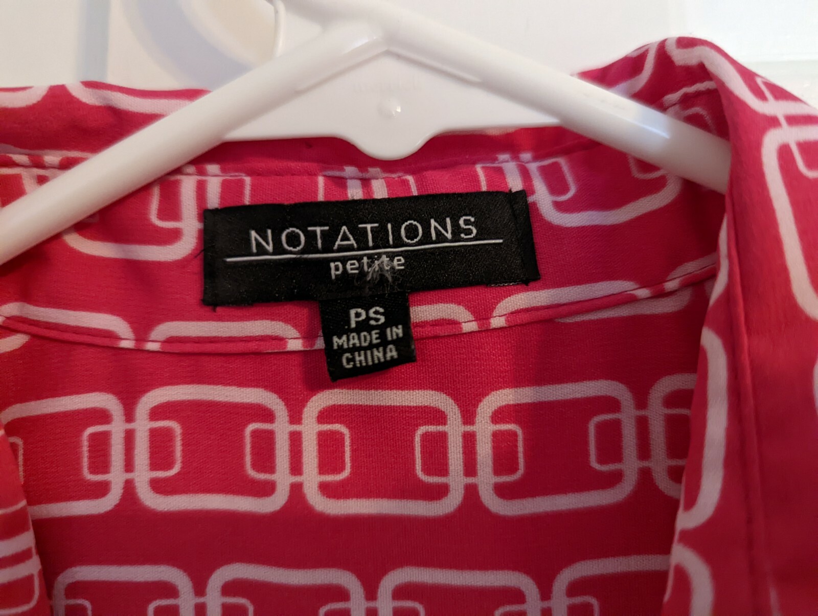 Notations Bright Pink Chain Link Button-Down Blou… - image 3