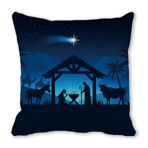 Christmas Nativity Scene Oh Holy Night Pillows Case Jesus Baby Cushion Covers - Picture 37 of 42