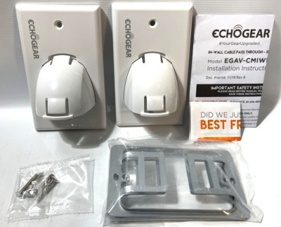 ECHOGEAR White in Wall Cable Hider for Wall Mount TV - Single Gang Pass Through