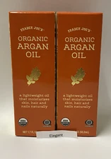 New 2 Packs Trader Joe's 100% Organic Argan Oil 1.7oz ea Nourish Skin Hair Nails