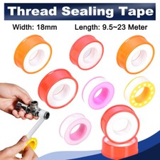 PTFE Threaded Sealing Tape 18mm Plumbers Water Tight Pipe Fittings Seals 9.5-23M
