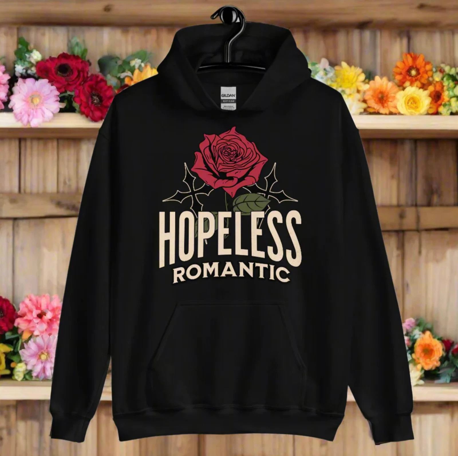 Felpa con cappuccio romantica senza speranza regalo San Valentino regalo per lei amore vintage