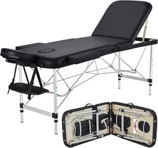 Portable Massage 3 Folding 73 Inch Height Adjustable Aluminium Salon Carry Case