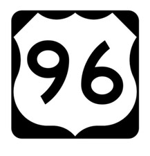 7" us route 96 highway sign bumper sticker decal usa made