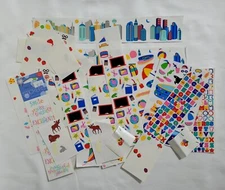 Vintage Mrs Grossman's Sticker Lot Summer Buildings Letters Shapes Food School