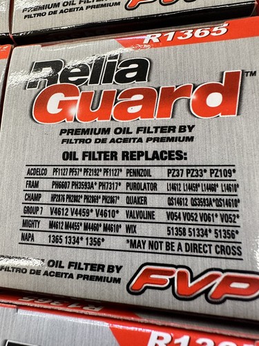 Relia Guard R1365 Case Of 12 Oil Filters Same As Pennzoil PZ37 , Napa 1365 - Picture 3 of 7