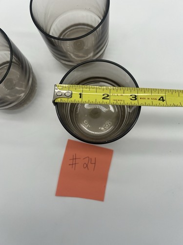 TUPPERWARE Acrylic TUMBLERS (3) NEW preludio Glasses Cups 10 oz Smoke #24 Stack - Picture 13 of 17