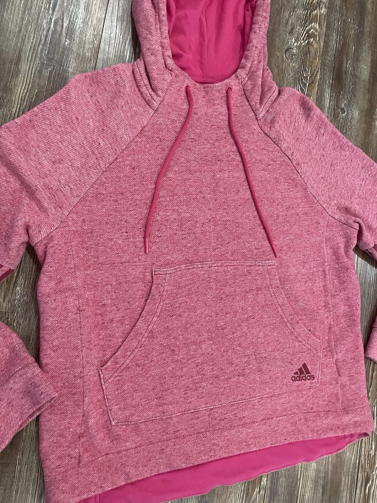 VETEMENTS Adidas Felpa con Cappuccio Donna Taglia Large Rosa Pullover Coulisse Yoga Allenamento Pilates