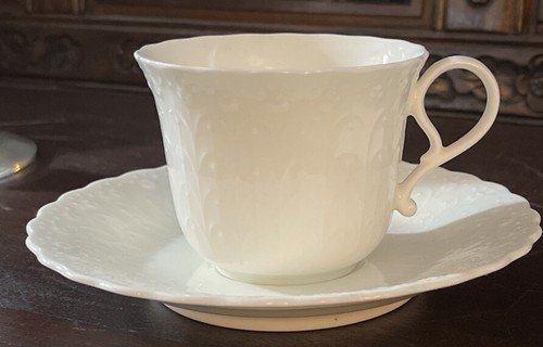 2 Sets Pieces Mikasa White Silk ,2 Cup/saucer PERFECT Condition. - Picture 2 of 3